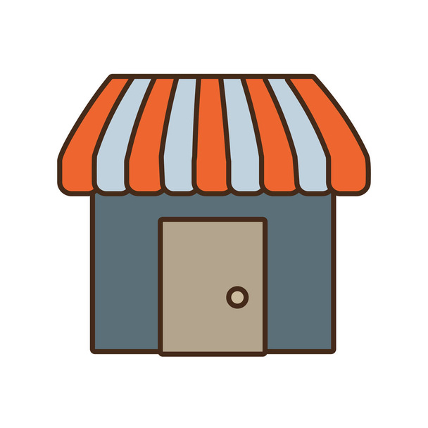winkel bouwen geïsoleerde pictogram winkel - Vector, afbeelding