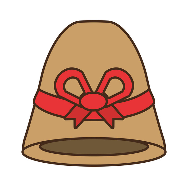 female hat elegant isolated icon - Вектор,изображение