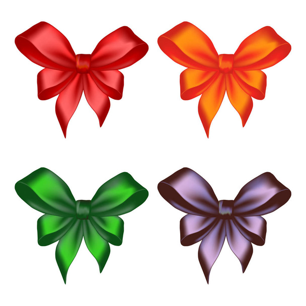 Colored ribbon bows - Vector, Image