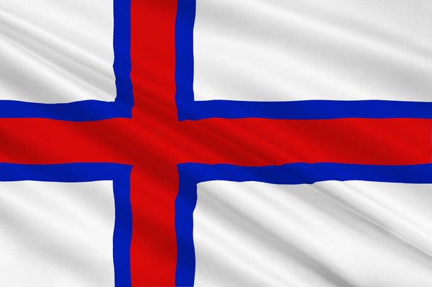 Bandera de Islas Feroe en Dinamarca Reino
 - Foto, Imagen