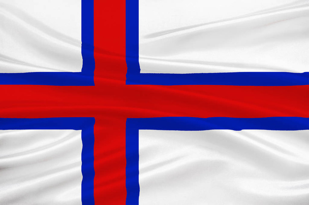 A Dán Királyság Feröer-szigetek zászlaja - Fotó, kép