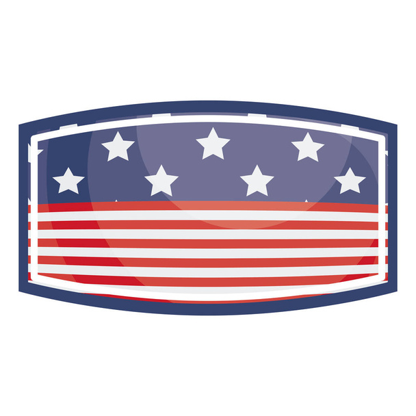 Bandeira dos EUA isolada dentro do design do quadro
 - Vetor, Imagem
