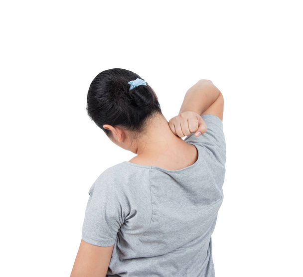 Las mujeres asiáticas tiene dolor de cuello
. - Foto, Imagen