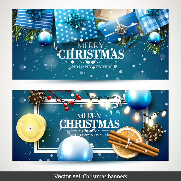 Luxury Christmas banners - Vektor, Bild