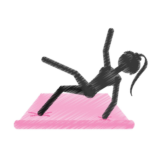 silueta dívka cvičení fitness tělocvična - Vektor, obrázek