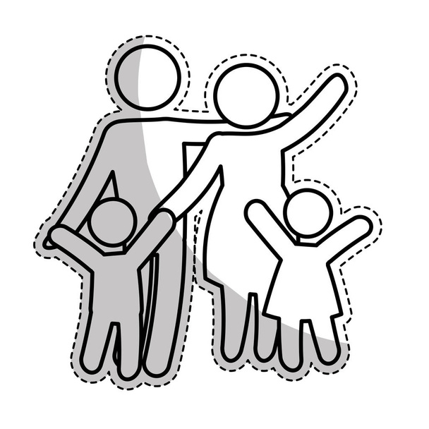 traditional family icon image - Vector, Image