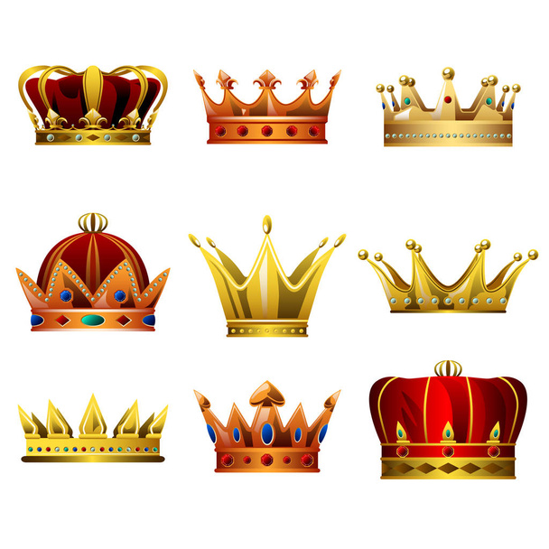 Crown Designs Vector Illustrations - Vetor, Imagem