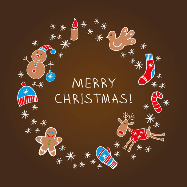 Poster Merry Christmas! Vector illustration. Greeting card. - Vector, Image