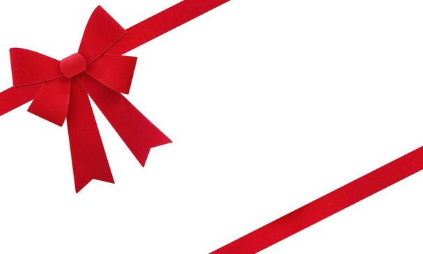 Large red Christmas bow isolate on white background - Photo, Image
