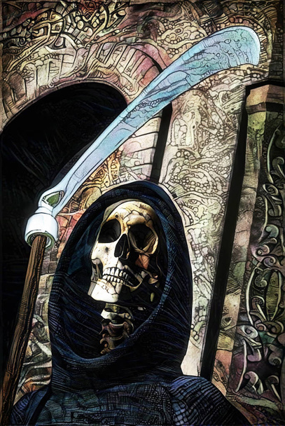 Θάνατος grim reaper ζωγραφισμένα - Φωτογραφία, εικόνα