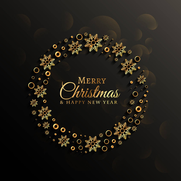 tmavé pozadí s zlaté vločky dekorace na Vánoce  - Vektor, obrázek