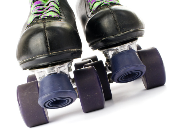 Retro roller skates isolated on white background - Photo, Image