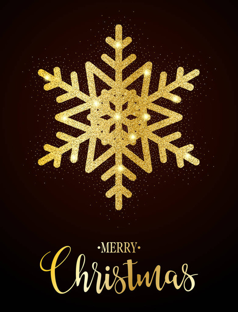 Merry Christmas Goud glinsterende ontwerp - Vector, afbeelding