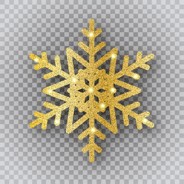 golden snowflake on transparent background - ベクター画像
