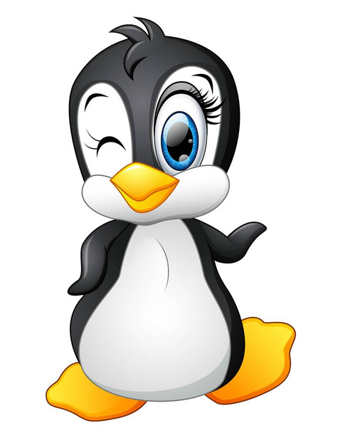 Cute cartoon penguin - Vector, Imagen