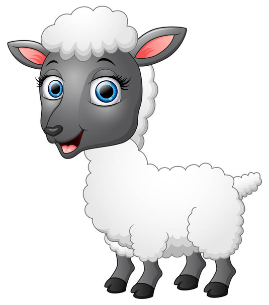 Dibujos animados ovejas divertidas posando
 - Vector, imagen