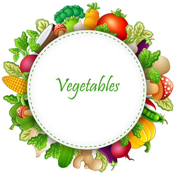 Иллюстрация свежих овощей
 - Вектор,изображение