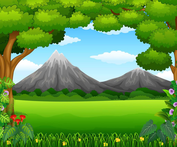 Beatiful mountain in forest - Vector, Image