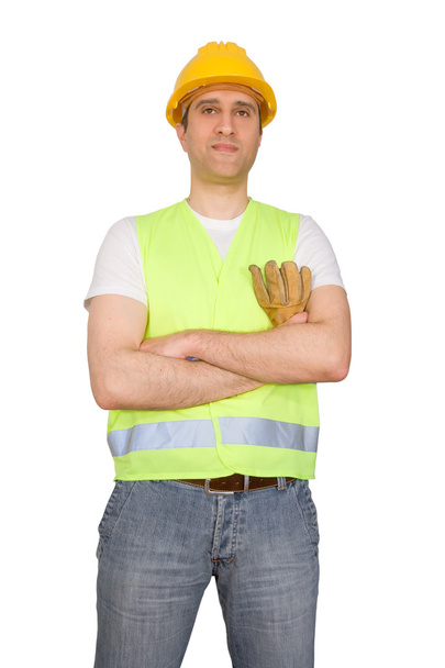 Construction worker isolated on white background - 写真・画像
