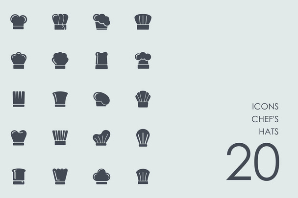 Conjunto de iconos de sombreros de chef
 - Vector, imagen