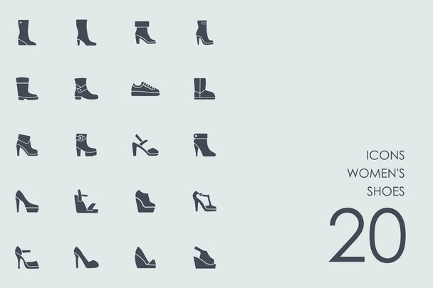 Set of women's shoes icons - Vector, Image