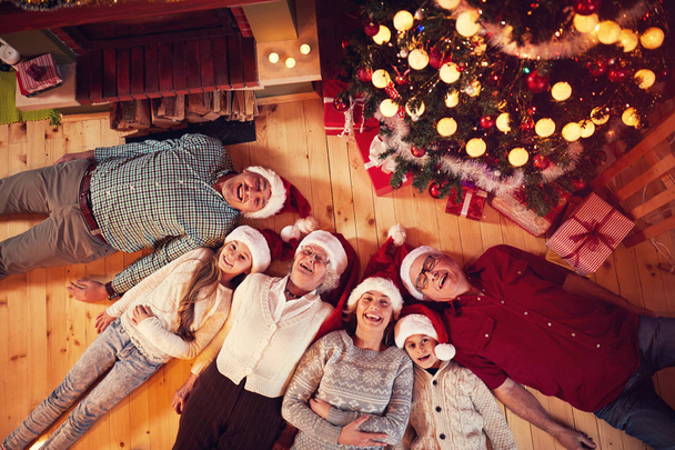 Happy family at Christmas - 写真・画像
