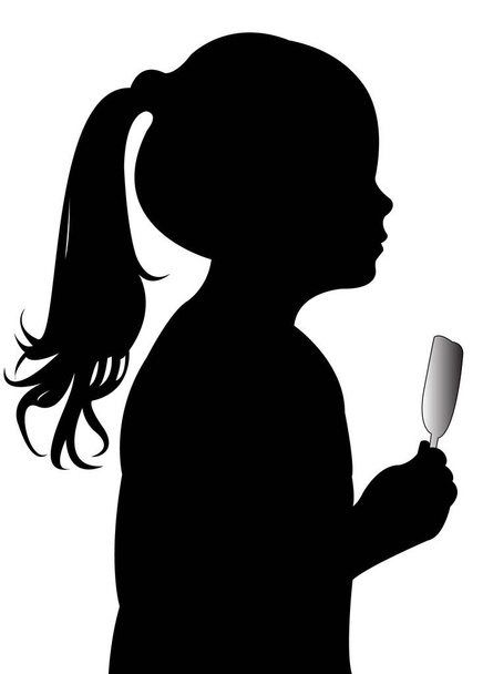 ragazza mangiare gelato silhouette vcetor
 - Vettoriali, immagini