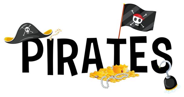 Design del carattere con parola pirati
 - Vettoriali, immagini