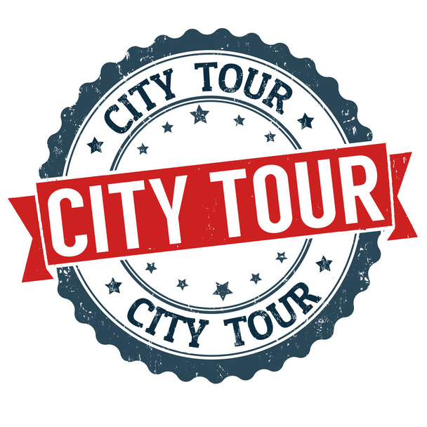City tour jel vagy bélyegző - Vektor, kép