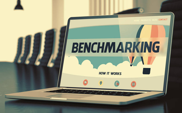 Laptop Screen with Benchmarking Concept. 3D. - Photo, Image