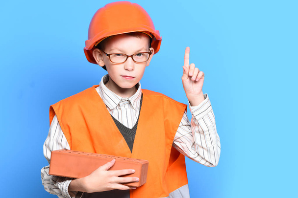 young cute builder boy - Photo, image
