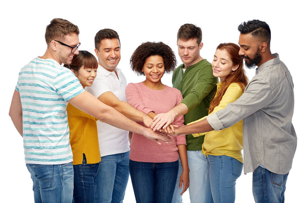 international group of happy people holding hands - Фото, зображення