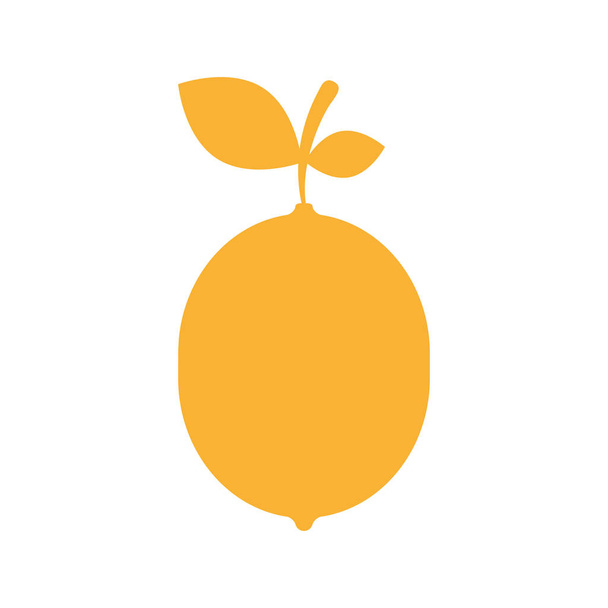 σιλουέτα κίτρινο χρώμα με λεμόνι - Διάνυσμα, εικόνα