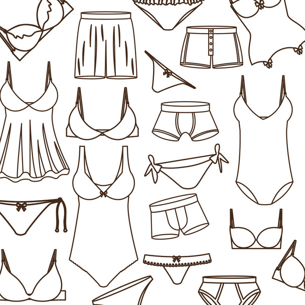 ユニセックスの服を水泳パターン - ベクター画像