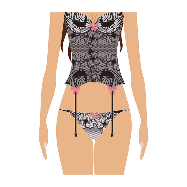 half body set sexy fashion female lingerie - Vector, Image