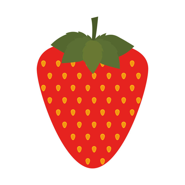 silhouette colorful with strawberry fruit - Vector, Image