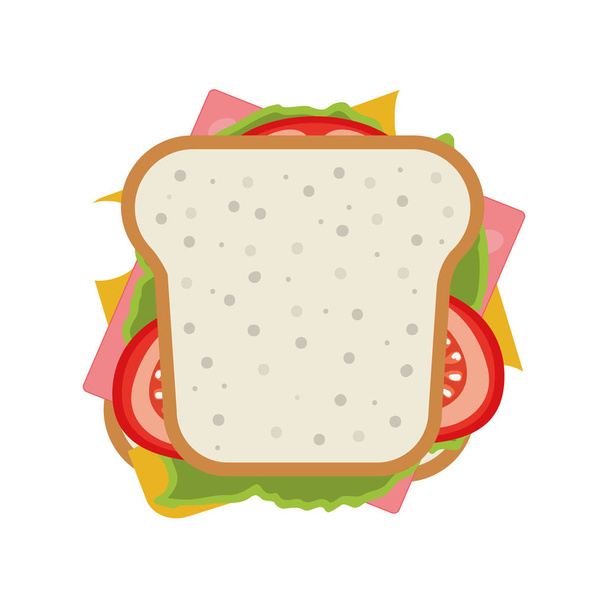 Sonka és növényi szendvics ikon - Vektor, kép