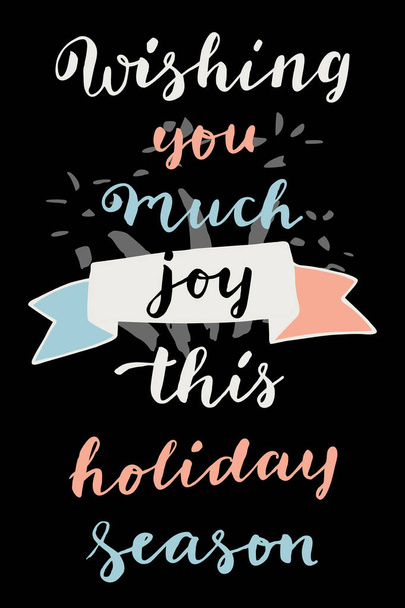 card with inscription joy Holiday Season - Vector, afbeelding