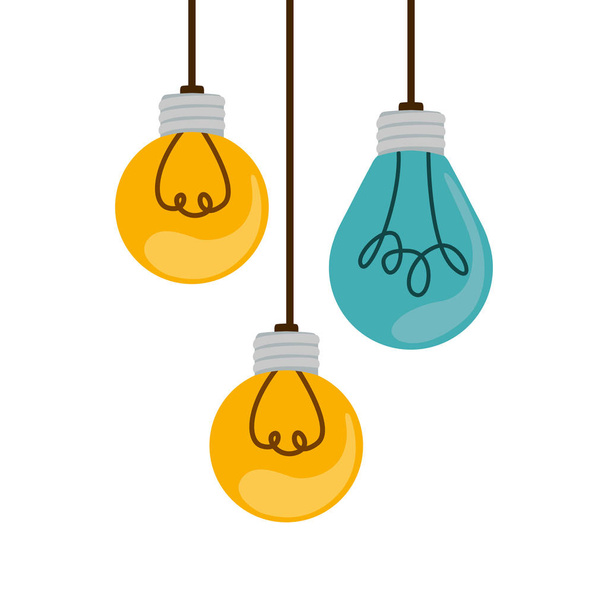 ampoules suspendues colorées avec filaments
 - Vecteur, image