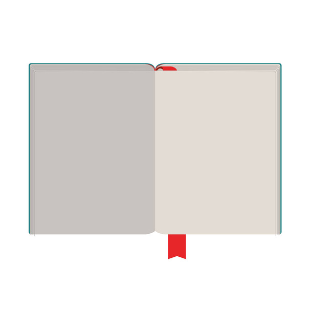 Otwórz książkę z czystą pościel i separatora - Wektor, obraz