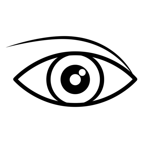 silhouette occhio nero icona piatta
 - Vettoriali, immagini