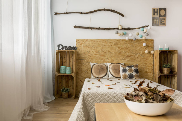 Cozy brown bedroom - Foto, Imagem