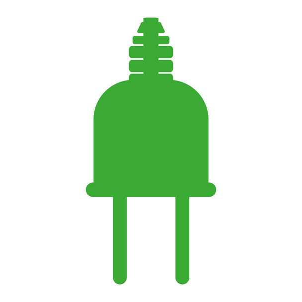 緑のシルエット頭プラグ コネクタ - ベクター画像