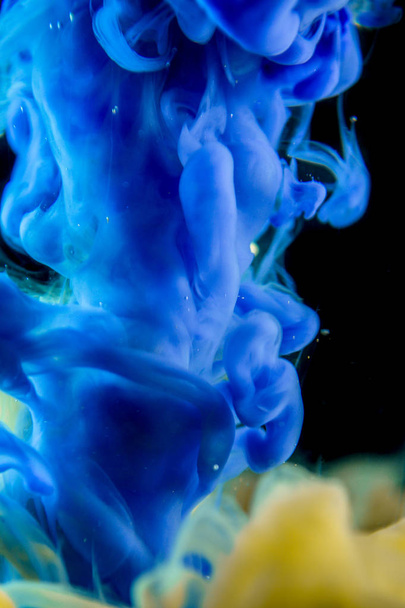 The blue dye in the water.  - Φωτογραφία, εικόνα