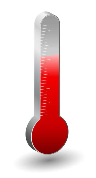 Piros hőmérő, elszigetelt, vektor - Vektor, kép
