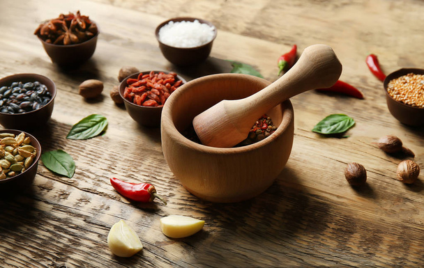 Composition with different spices  - 写真・画像