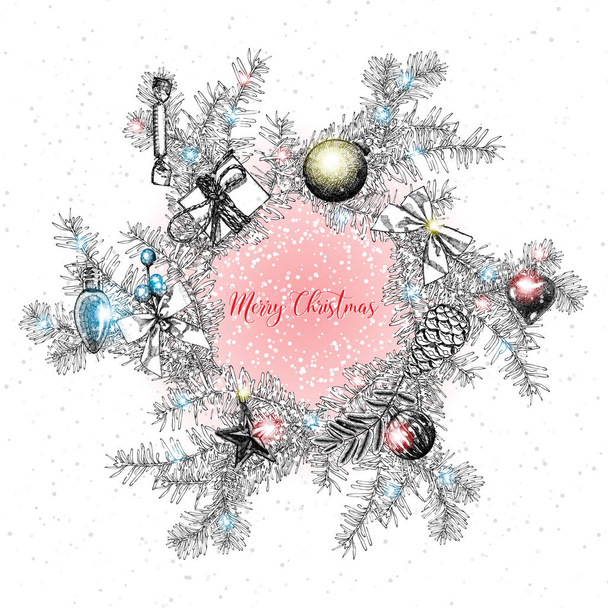 Winter holidays greeting card - Vektor, kép
