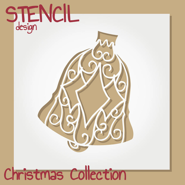 Set of Stencil design templates. Christmas collection. - Vector, Image