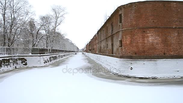 Bypass Canal in Kronstadt under ice  - Footage, Video