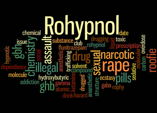 Rohypnol, слово хмара концепція 4 - Фото, зображення